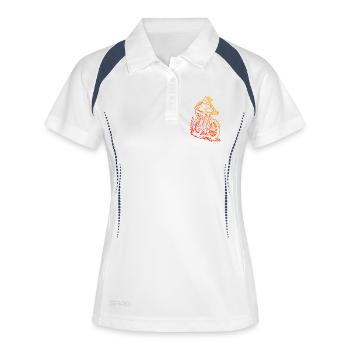 Motif clair de VTT pour chaque jour - Polo respirant Femme - blanc/marine - Devant
