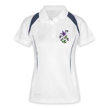 Blumen - Frauen Polo atmungsaktiv - Weiß/Navy - Vorne
