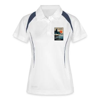 Erleben Sie Polarabenteuer von Spitzbergen in Norwegen - Frauen Polo atmungsaktiv - Weiß/Navy - Vorne