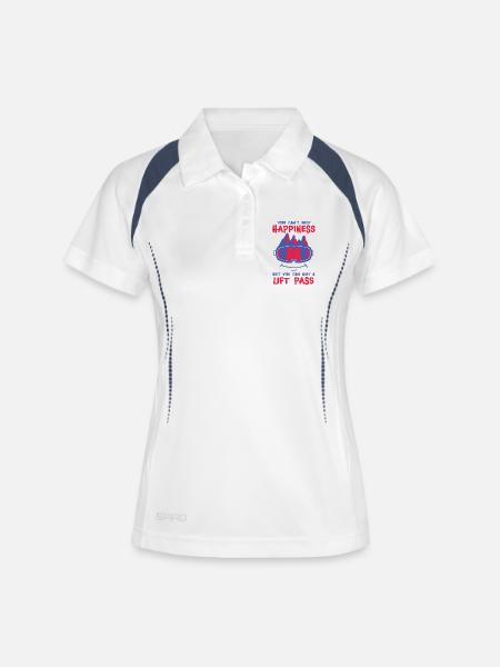 Piste Happiness Ski Snowboard Mountains - Polo respirant Femme - blanc/marine