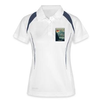 Découvrez la ville du Nord-Ouest Pacifique à Vancouver, Canada - Polo respirant Femme - blanc/marine - Devant