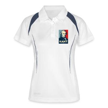Immanuel Kant Retro Philosopher Portrait - Women's Polo breathable - white/navy - Front
