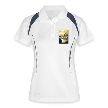 Erlebe zeitlose Coimbra in Portugal - Frauen Polo atmungsaktiv - Weiß/Navy - Vorne