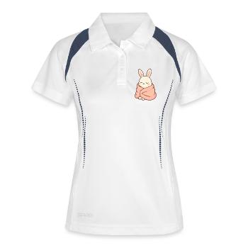 Sleeping bunny in cuddly blanket - Women's Polo breathable - white/navy - Front