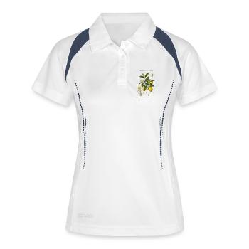 Branche botanique vintage Lemon Tree - Polo respirant Femme - blanc/marine - Devant