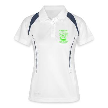 Pensée de dessin animé Green Brain - Polo respirant Femme - blanc/marine - Devant