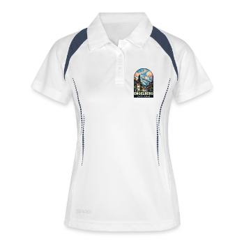 Explorez l’Alpine Engelberg en Suisse - Polo respirant Femme - blanc/marine - Devant
