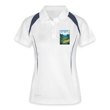 Découvrez les majestueux paysages de Ha Giang au Vietnam - Polo respirant Femme - blanc/marine - Devant