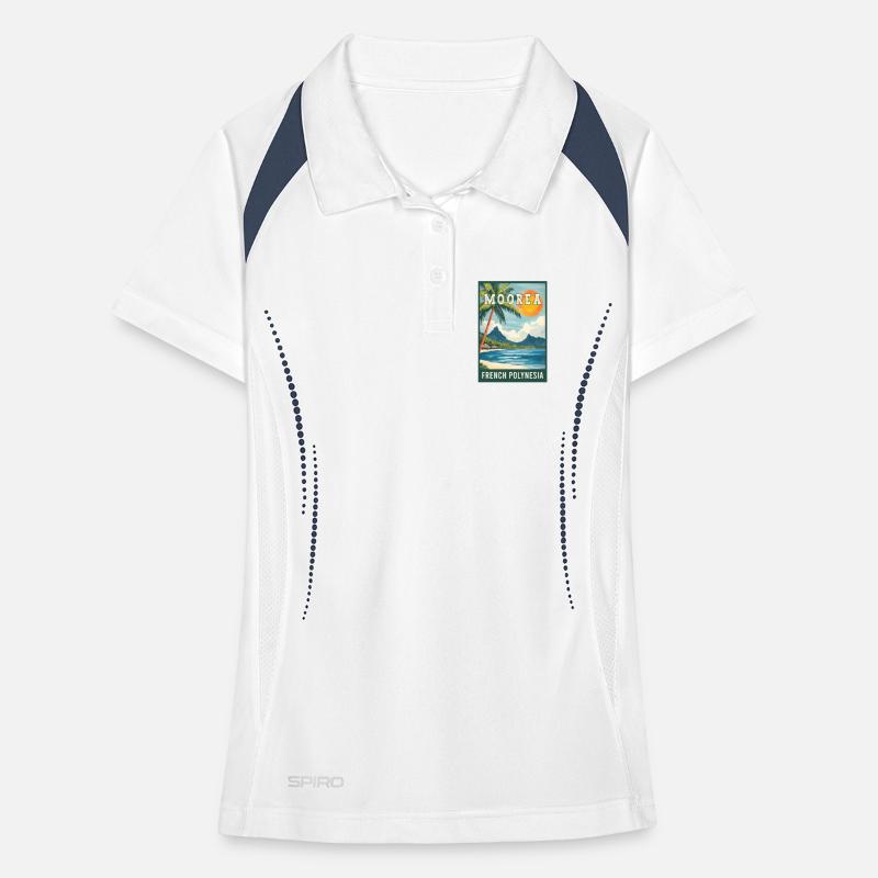 Explore Tropical Moorea in French Polynesia Women's Polo breathable