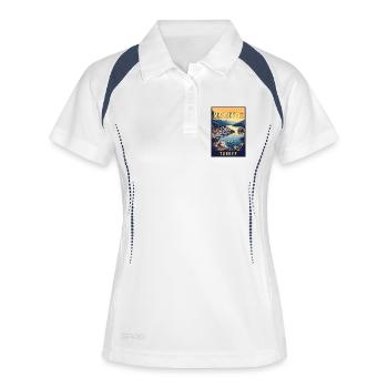 Entdecken Sie die verzaubernden Marmaris in der Türkei - Frauen Polo atmungsaktiv - Weiß/Navy - Vorne