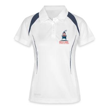  Moin Is Moin Nich Mehr Nich Weniger Nordsee - Frauen Polo atmungsaktiv - Weiß/Navy - Vorne