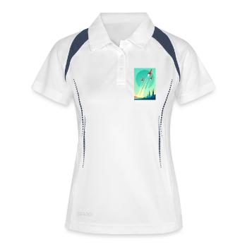 Une flotte s’élève dans le ciel ouvert - Polo respirant Femme - blanc/marine - Devant