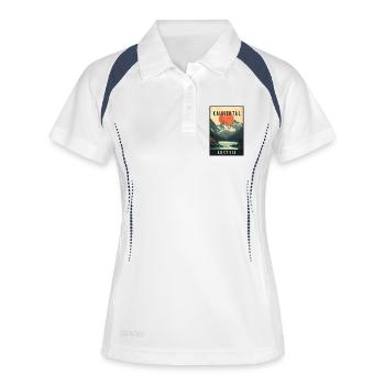 Explorez la vallée glaciaire de Kaunertal en Autriche - Polo respirant Femme - blanc/marine - Devant