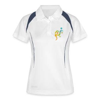 Yoga design_27 - Women's Polo breathable - white/navy - Front