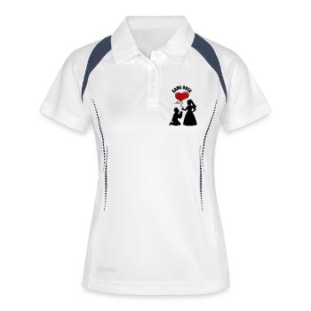 Bride and groom Wedding - Women's Polo breathable - white/navy - Front