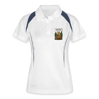 Lire dans le chat de la forêt sauvage - Polo respirant Femme - blanc/marine - Devant