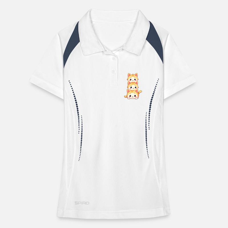 Stacked Kitten Trio Women's Polo breathable
