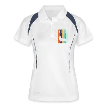 Corgi Retro Vintage Hund Lustiger Spruch Geschenk  - Frauen Polo atmungsaktiv - Weiß/Navy - Vorne