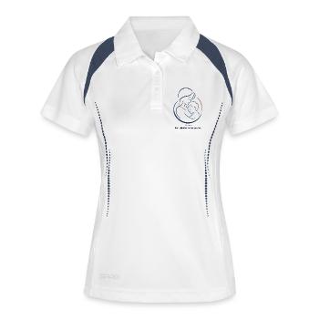 Maman et Bébé cadeau fêtes des mères - Polo respirant Femme - blanc/marine - Devant