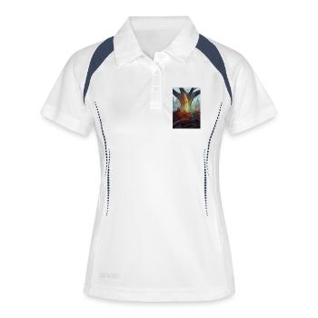 Weg des flammenden Waldes - Frauen Polo atmungsaktiv - Weiß/Navy - Vorne