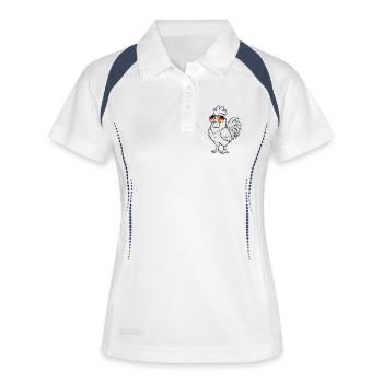 Deutsche flagge Hahn deutsch Deutschland Hühner - Frauen Polo atmungsaktiv - Weiß/Navy - Vorne