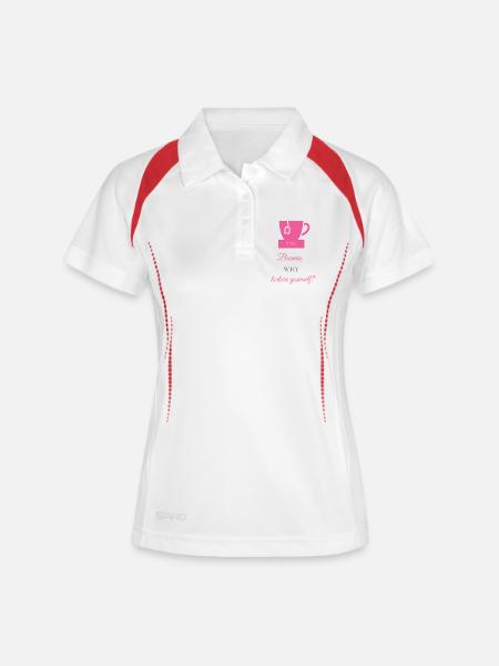 TEA-RIFFIC (Pink + Grey) - Women's Polo breathable - white/navy
