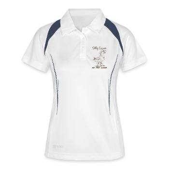 Oie Cowboy Oie Idiote - Polo respirant Femme - blanc/marine - Devant