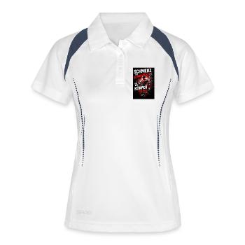 Schmerz ist Schwäche, die den Körper verlässt - Frauen Polo atmungsaktiv - Weiß/Navy - Vorne