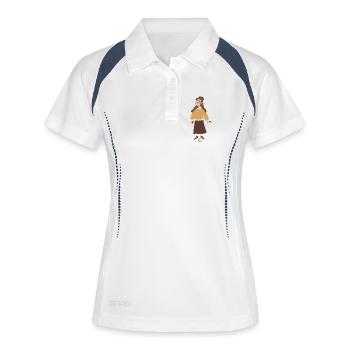 Vintage girl in autumn dress - Women's Polo breathable - white/navy - Front