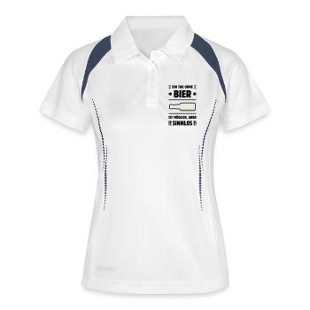 Ein Tag Ohne Bier Ist Möglich, Aber Sinnlos! POS2C - Frauen Polo atmungsaktiv - Weiß/Navy - Vorne