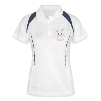 Kawaii Bunny Pastel Shine - Polo respirant Femme - blanc/marine - Devant