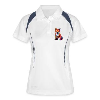 Colorful fox with splashes of color - Women's Polo breathable - white/navy - Front