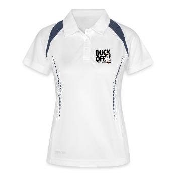 Duck Off - Funny Cartoon Duck with Attitude - Women's Polo breathable - white/navy - Front