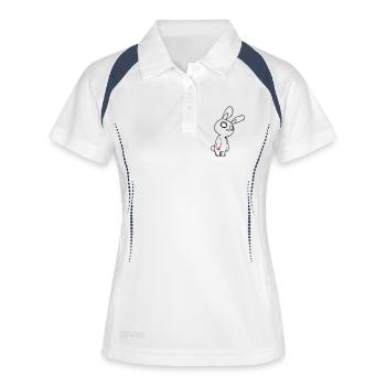 Zombie Hase – Gothic Bunny Halloween Blut Shirt - Frauen Polo atmungsaktiv - Weiß/Navy - Vorne