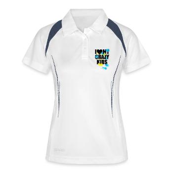 Crazy kids - Frauen Polo atmungsaktiv - Weiß/Navy - Vorne