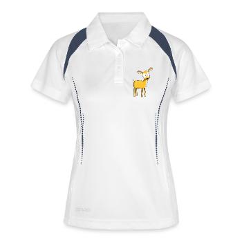 Süßes Rehkitz - Reh - Rehe - Ren - Hirsch - Comic - Frauen Polo atmungsaktiv - Weiß/Navy - Vorne