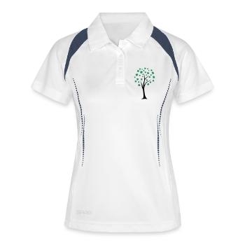 arbre - Polo respirant Femme - blanc/marine - Devant