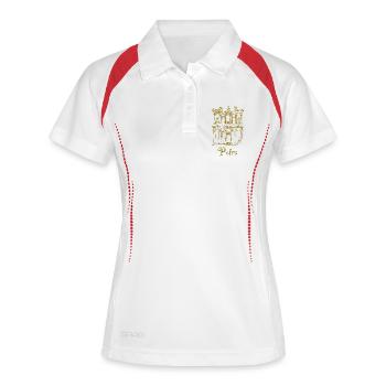 Jordanien Felsenstadt Petra, Handzeichnung - Frauen Polo atmungsaktiv - Weiß/Navy - Vorne