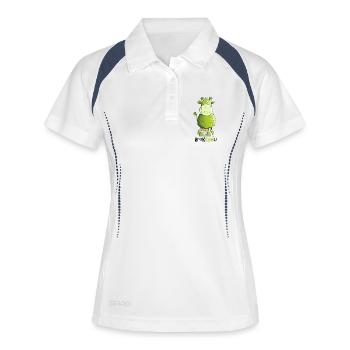 Brokkuhli - Frauen Polo atmungsaktiv - Weiß/Navy - Vorne
