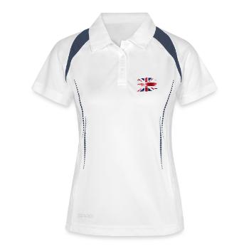 Union Jack roussi - Polo respirant Femme - blanc/marine - Devant