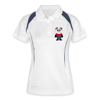 Panda Panda Bear Bear Bear Face Eyes cute - Women's Polo breathable - white/navy - Front