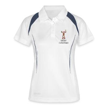 merry christmas - Frauen Polo atmungsaktiv - Weiß/Navy - Vorne