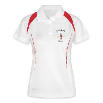 Balearen, Insel Cabrera, Meer Ruhe - Frauen Polo atmungsaktiv - Weiß/Navy - Vorne