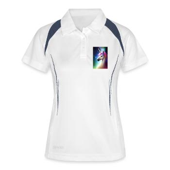 Licorne - Polo respirant Femme - blanc/marine - Devant