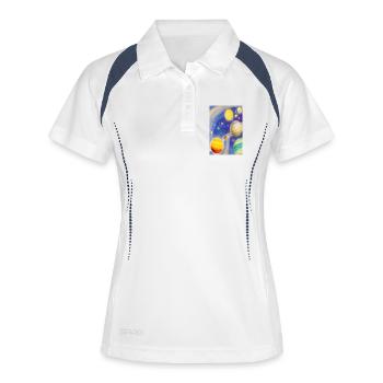 Espace et planètes - Polo respirant Femme - blanc/marine - Devant