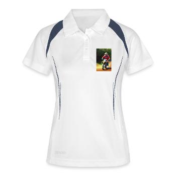 Motocross Riding - Women's Polo breathable - white/navy - Front