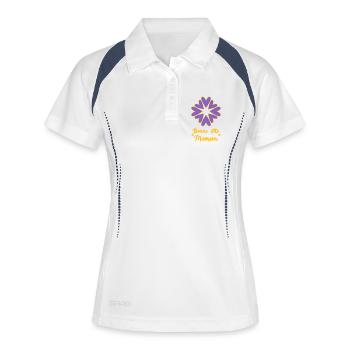 BONNE FÊTE MAMAN. MAMAN. FÊTE DES MÈRES. JE T'AIME - Polo respirant Femme - blanc/marine - Devant