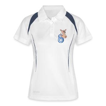 8ème anniversaire motif kangourou - huit ans - Polo respirant Femme - blanc/marine - Devant