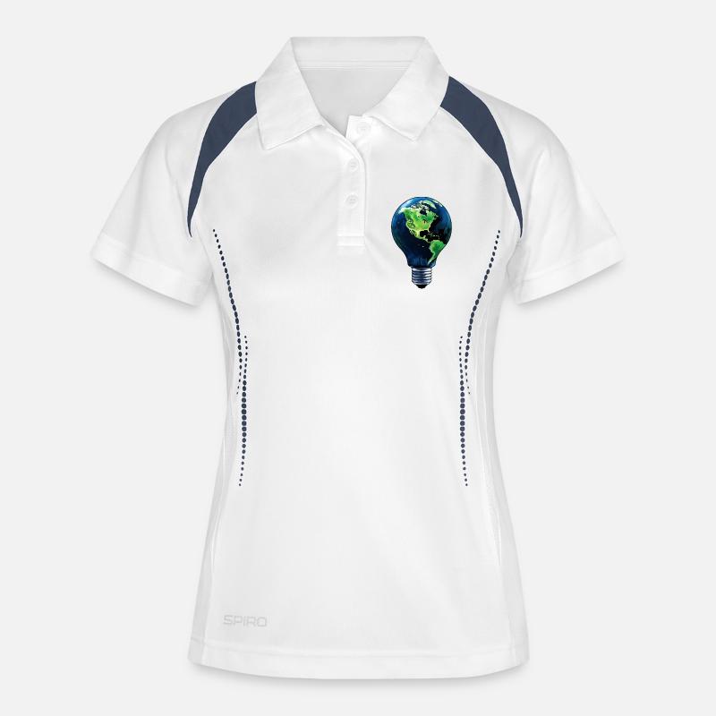 Light Bulb World - Women's Polo breathable - white/navy