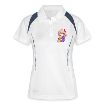 Mädchen Manga Japan Zeichentrick Anime Comic - Frauen Polo atmungsaktiv - Weiß/Navy - Vorne